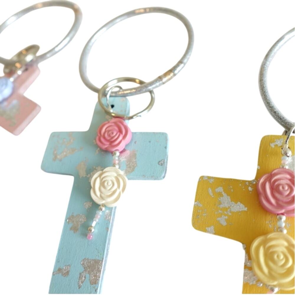 NEW cross keychains with Silver Wrist ring / 3 for $25